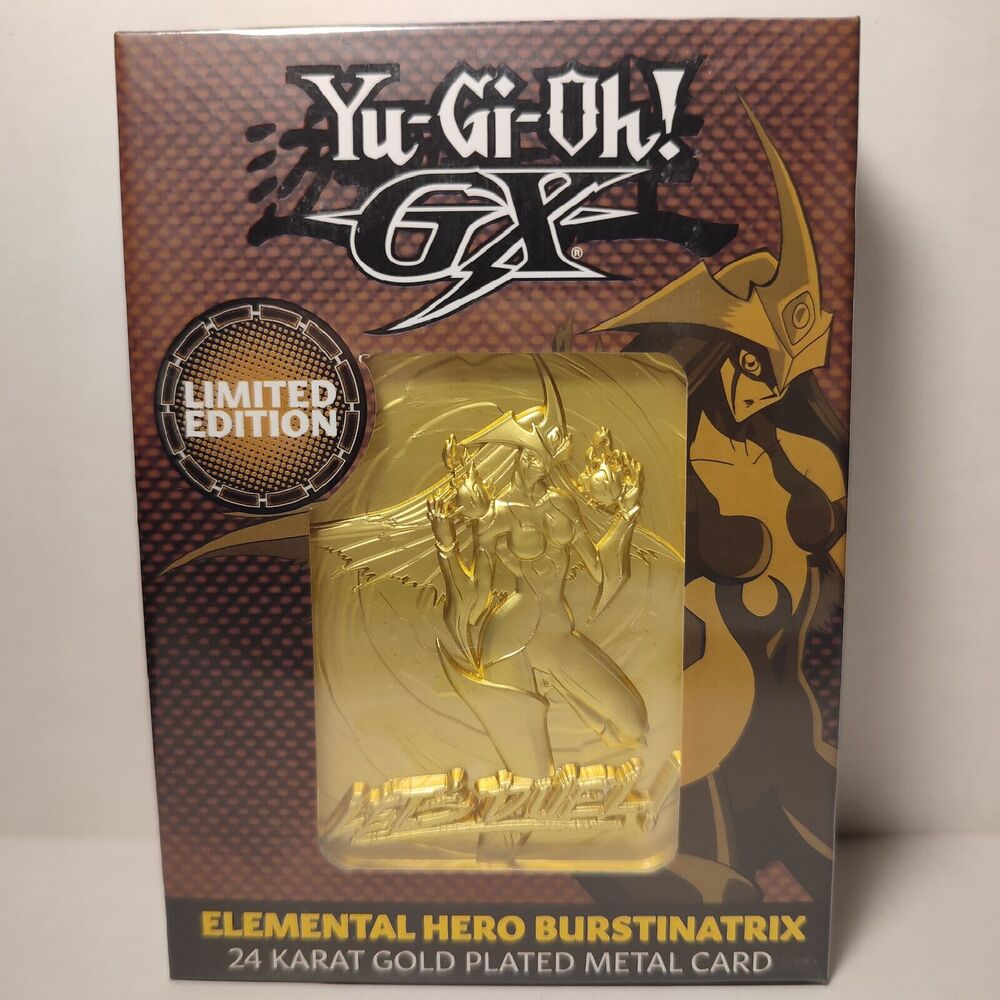 Yugioh GX Elemental Hero Burstinatrix Metal Card 24k Gold Plated Figurine